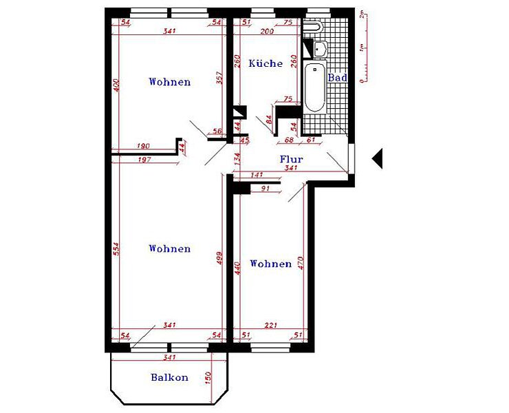 frisch sanierte Wohnung mit Balkon