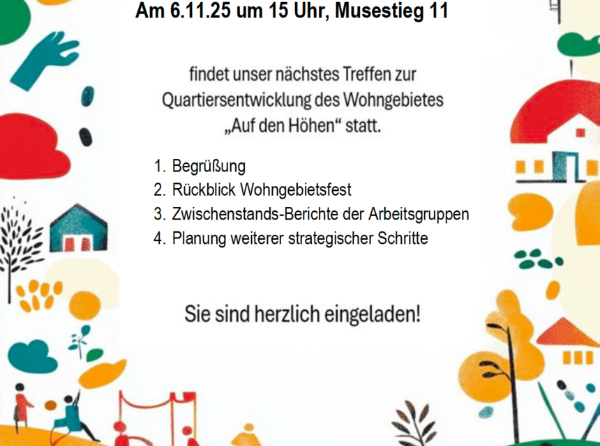 Einladung zur Quartiersentwicklung am 06.11.25 um 15Uhr
